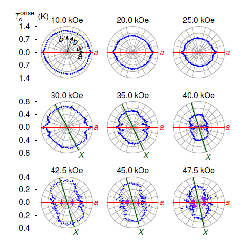 Polar plot of Tc-onset of (TMTSF)2ClO4